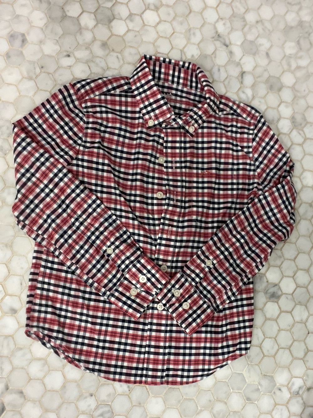 Southern Tide Boys' Red, Black & White Plaid Button-Down Shirt